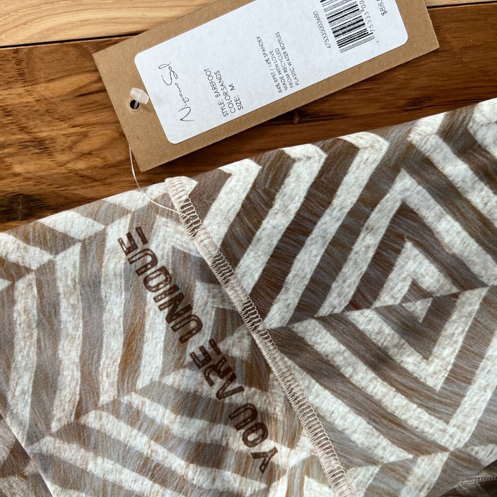 Niyama Sol Tan Striped Yoga Pants - NWT - Size M - Picture 2 of 3